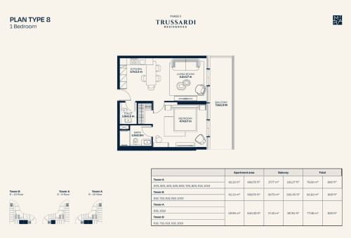 1 BR - 2